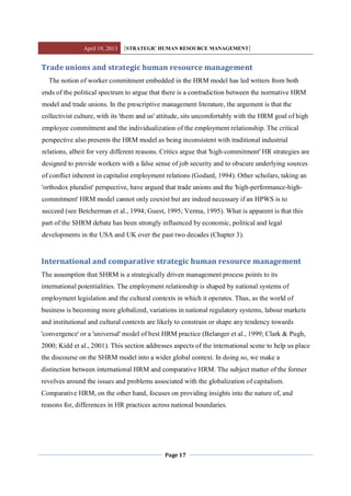 STRATEGIC HUMAN RESOURCE MANAGEMENT PROJECT | PDF