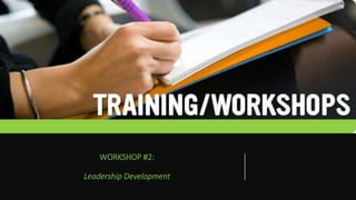 WORKSHOP #2:
Leadership Development
 