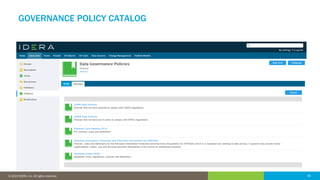 30© 2016 IDERA, Inc. All rights reserved. Proprietary and confidential. 30© 2019 IDERA, Inc. All rights reserved.
GOVERNANCE POLICY CATALOG
 