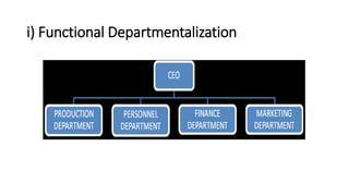 i) Functional Departmentalization
 
