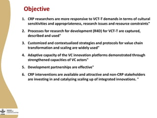 Strategic implementation plan for enabling innovations for Tanzania value chain transformation and scaling 2015