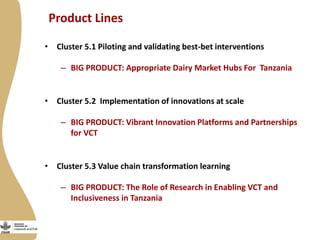 Strategic implementation plan for enabling innovations for Tanzania value chain transformation and scaling 2015