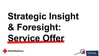 Strategic Insight
& Foresight:
Service Offer
 