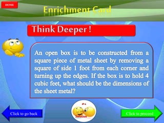 Click to go back
HOME
Click to proceed
 