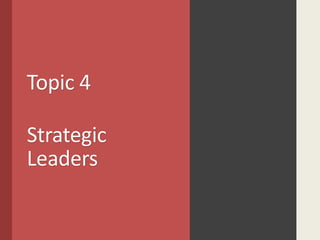 Topic 4
Strategic
Leaders
 