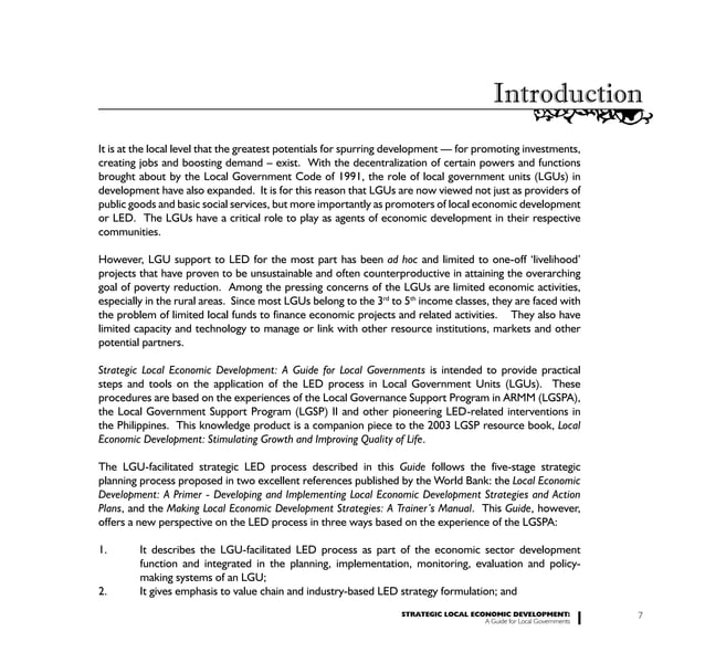 Strategic Local Economic Development: A Guide for Local Governments | PDF