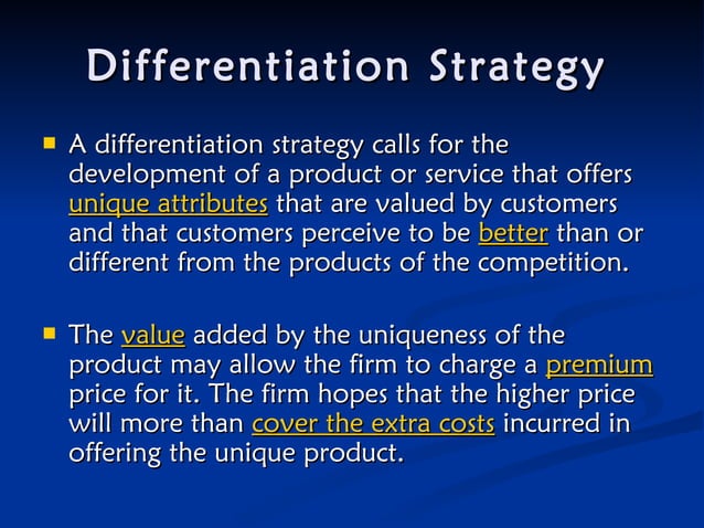 Porter's Generic Strategies | PPT