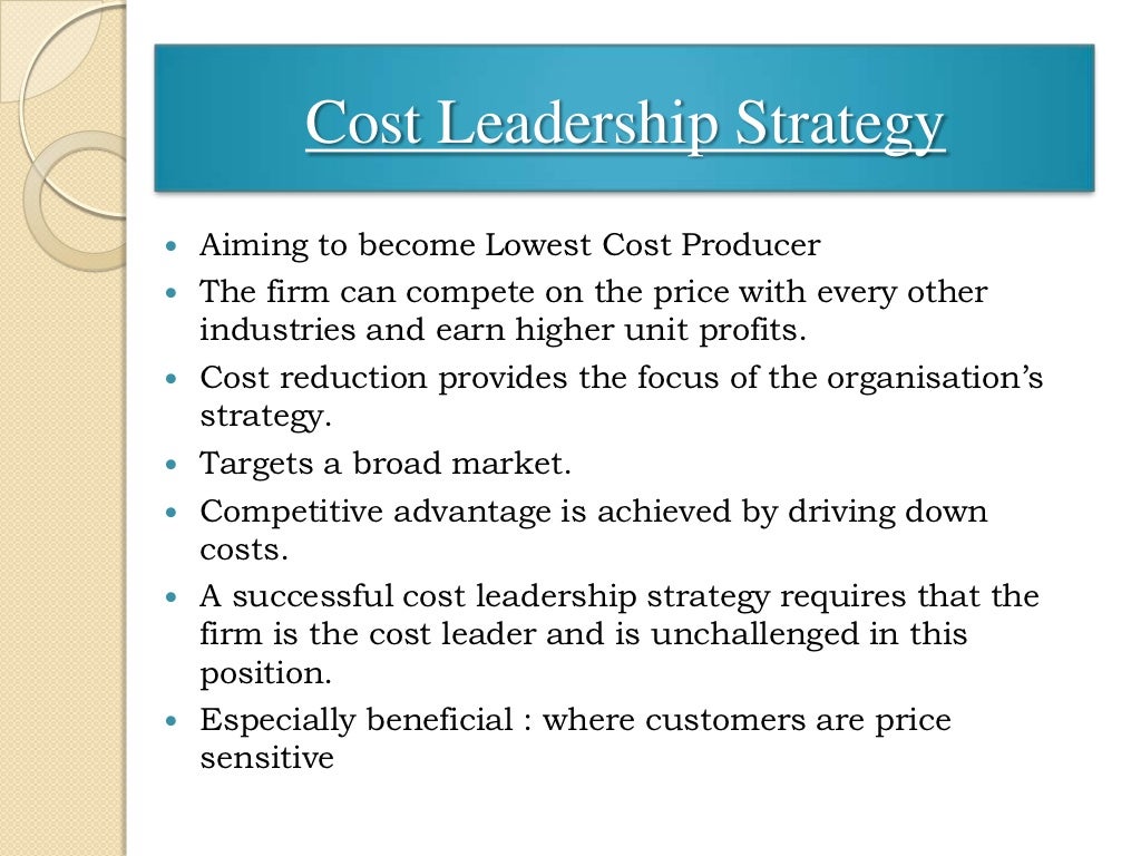 Porter's Generic Strategies with examples