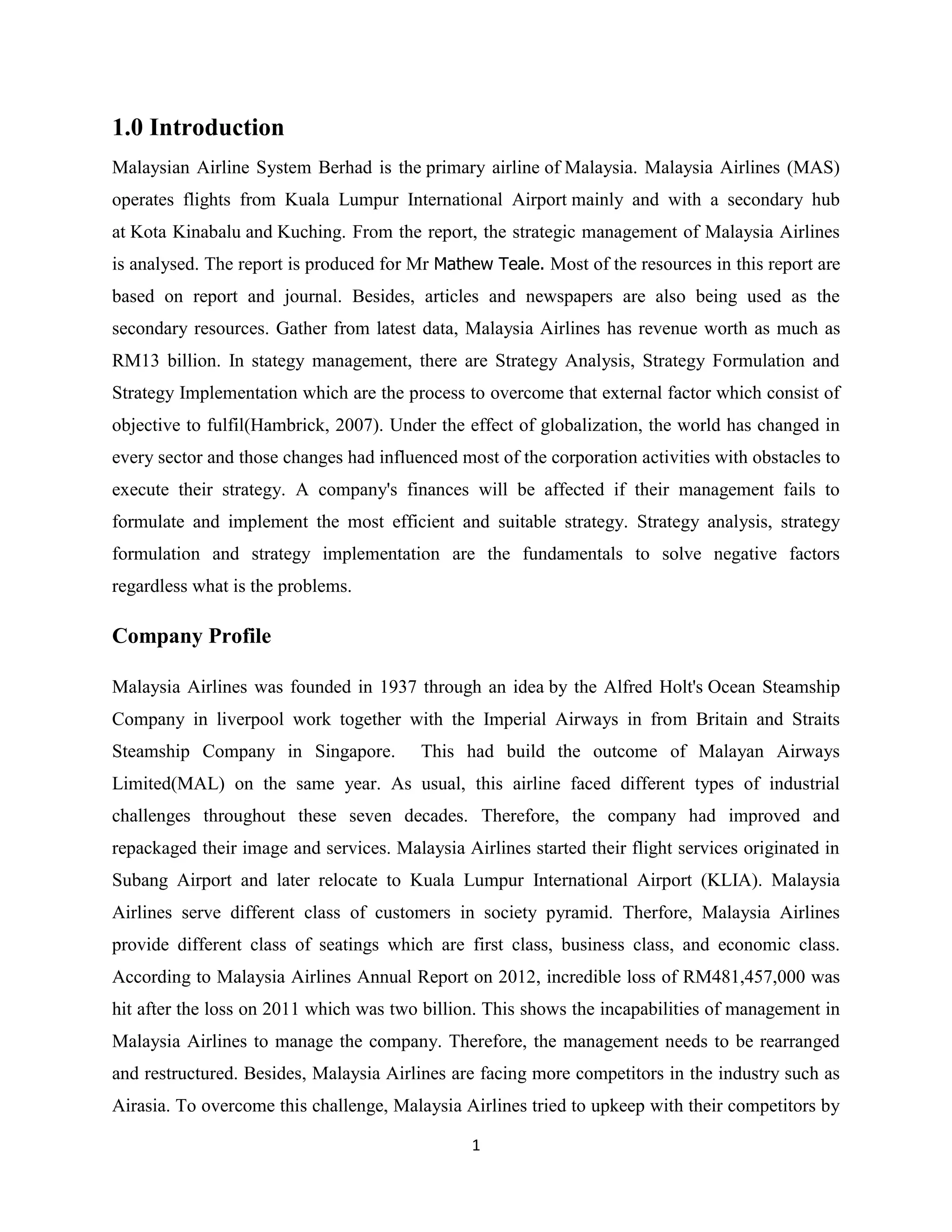 Strategic management | DOCX