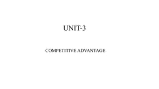 COMPETITIVE ADVANTAGE
UNIT-3
 