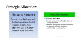 Strategic Allocation:
 