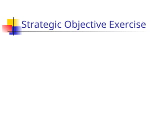 Strategic Objective Exercise
 