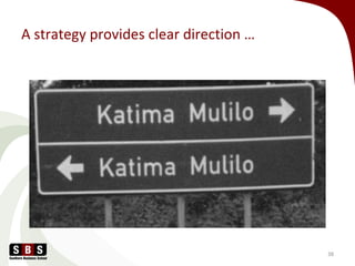 A strategy provides clear direction …
38
 
