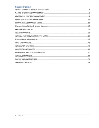 Statageic Management Notes Strategic management notes | DOCX
