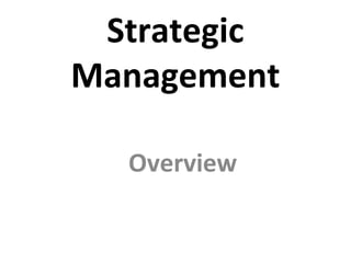 Strategic
Management
Overview
 