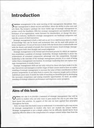 Strategic Management  The Course Book