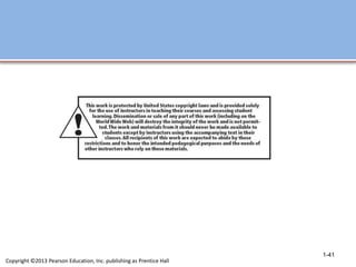 1-41
Copyright ©2013 Pearson Education, Inc. publishing as Prentice Hall
 