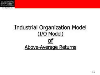 1–14
Industrial Organization Model
(I/O Model)
of
Above-Average Returns
 