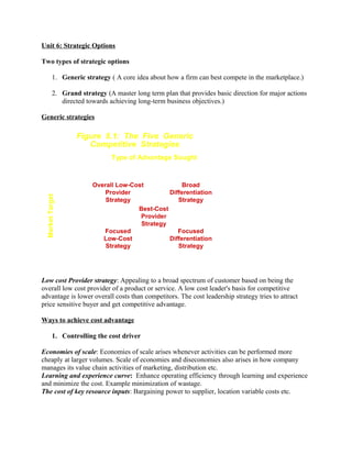 Strategic management chapter 5 and 6 note for bba vii | DOC