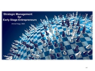 4-1
Strategic Management
for
Early Stage Entrepreneurs
Ahmed Nagy, MBA
 