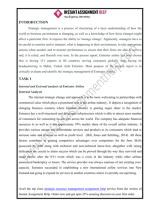 Strategic management of emirates airline | PDF