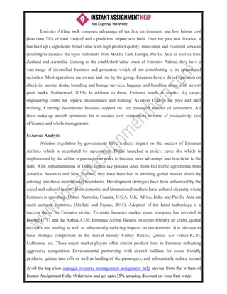 Strategic management of emirates airline | PDF