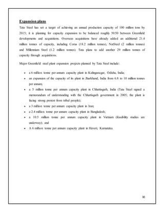 Strategic Management of Tata Steel | DOCX