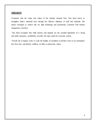 Strategic Management of Tata Steel | DOCX