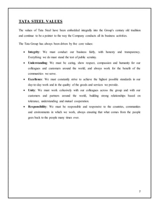 Strategic Management of Tata Steel | DOCX