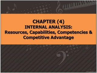 CHAPTER (4)
INTERNAL ANALYSIS:
Resources, Capabilities, Competencies &
Competitive Advantage
1
 
