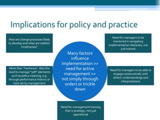 Policy implementation: the influence of frontline staff, the nature and meaning of policy, and the organisational environment