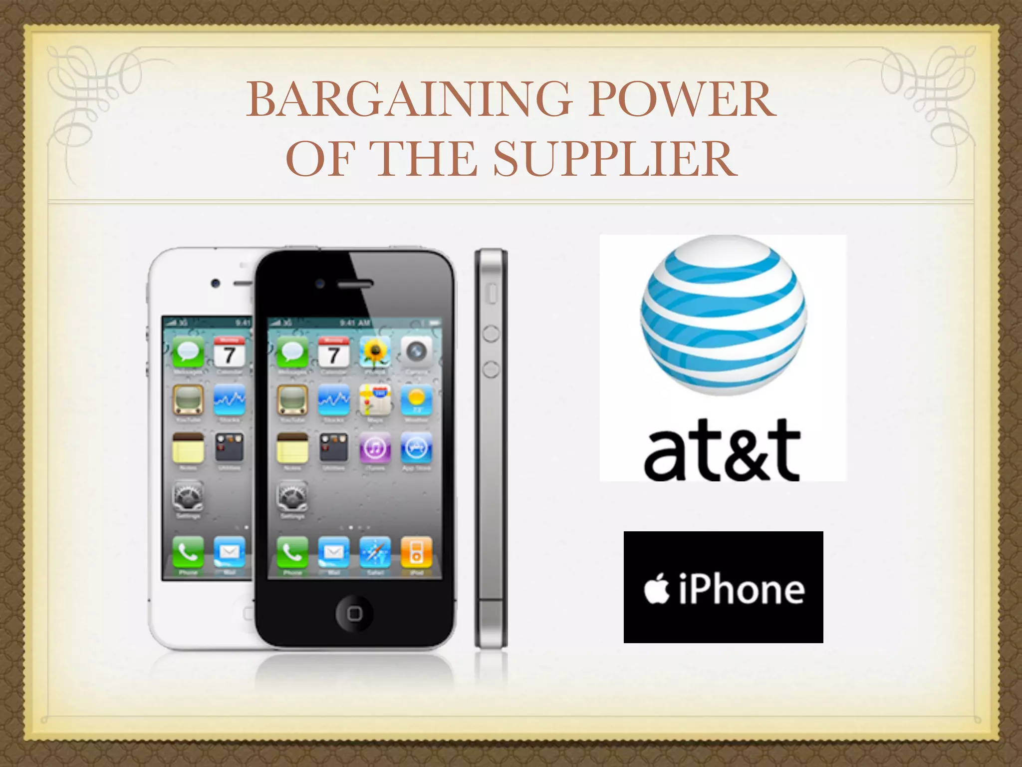 BARGAINING POWER
 OF THE SUPPLIER
 
