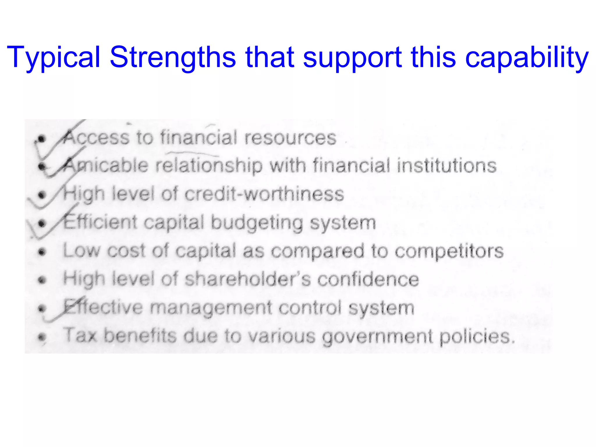 Typical Strengths that support this capability

 