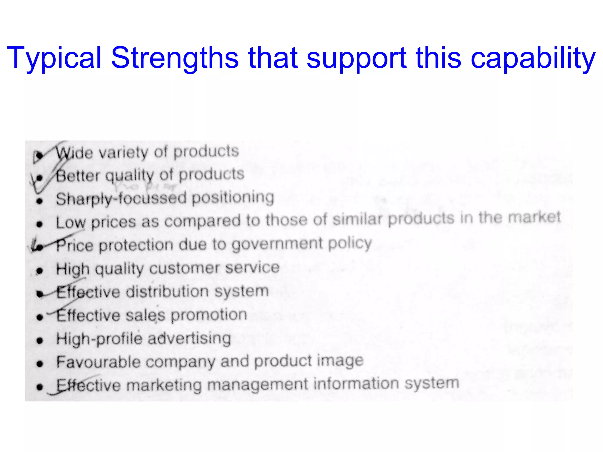 Typical Strengths that support this capability

 