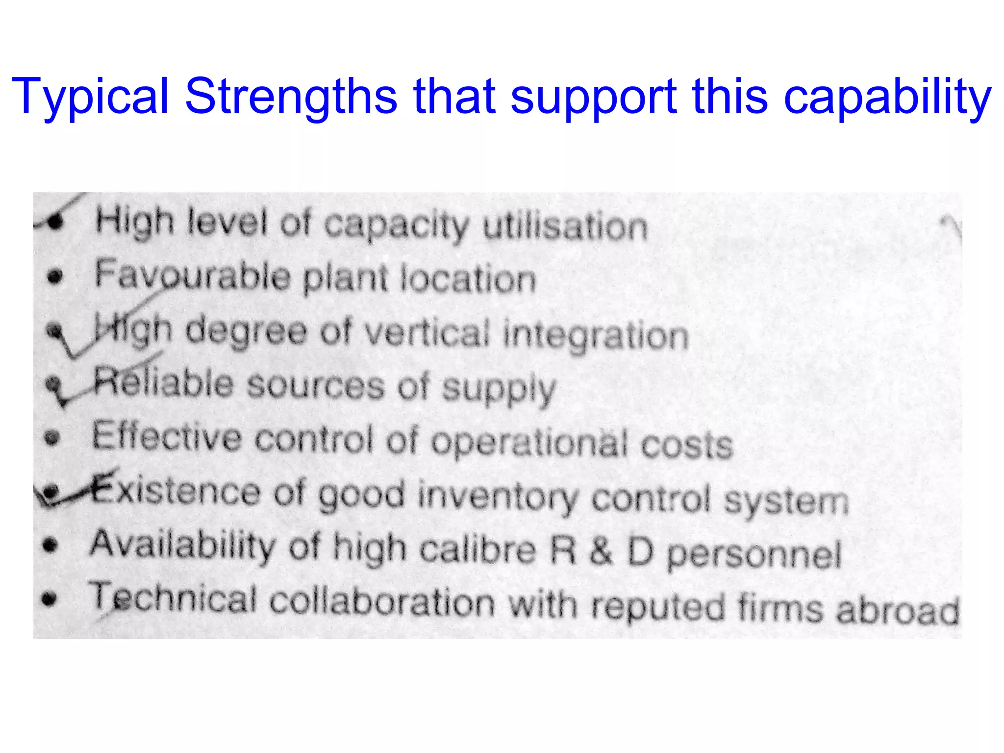 Typical Strengths that support this capability

 