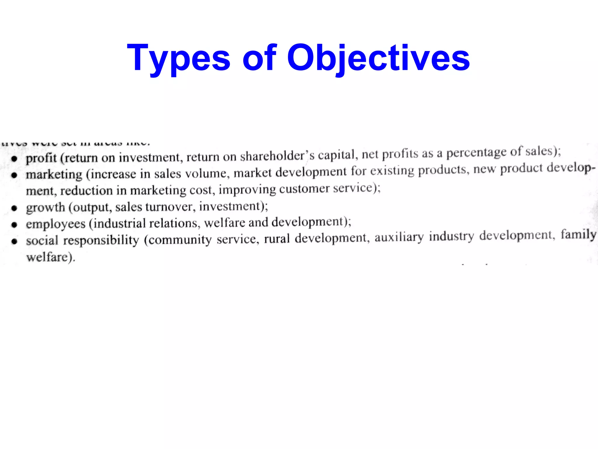 Types of Objectives

 