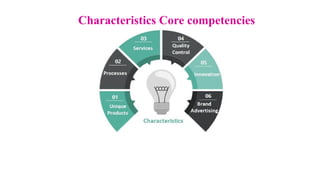 Characteristics Core competencies
 