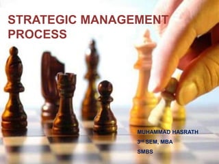 MUHAMMAD HASRATH
3rd SEM, MBA
SMBS
STRATEGIC MANAGEMENT
PROCESS
 