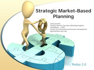 Strategic Market-Based
Planning
Redux 2.0
2015
Linda Gorchels
Emeritus Director, Executive Marketing Programs
UW Madison - CPED
(Center for Professional and Executive Development)
lgorchels@bus.wisc.edu
 