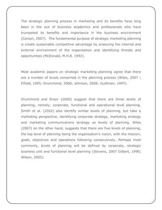 Strategic marketing management essay | DOCX