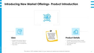 Introducing New Market Offerings- Product Introduction
50
Idea
• Explain the product idea in
brief: e.g. to lock & unlock
...