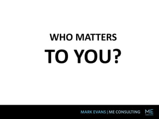WHO MATTERS
TO YOU?
 