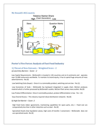 Distribution centers (Responsible for procurement, quality control and delivery to the restaurants)