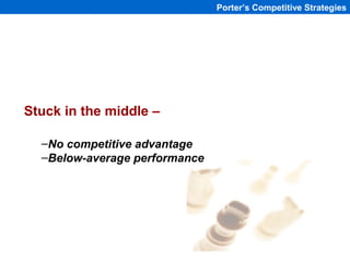 Porter’s Competitive Strategies




Stuck in the middle –

  –No competitive advantage
  –Below-average performance




  ...