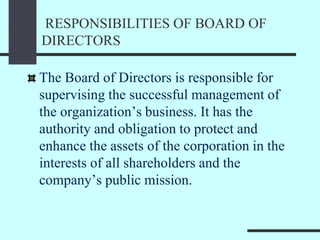 Corporate Governance And Role In Strategic Management