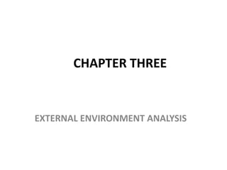 CHAPTER THREE
EXTERNAL ENVIRONMENT ANALYSIS
 