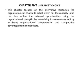 5.1. Corporate-Level Strategies (Grand Strategies)
• Grand strategies indicate how the firm’s long-range objectives
will b...