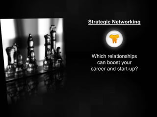 Which relationships
can boost your
career and start-up?
Strategic Networking
 