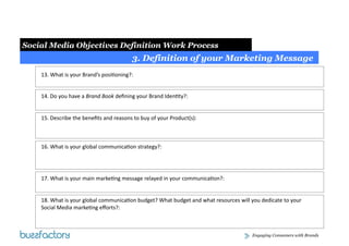 Social Media Objectives Definition Work Process
                                                            3. Definition ...