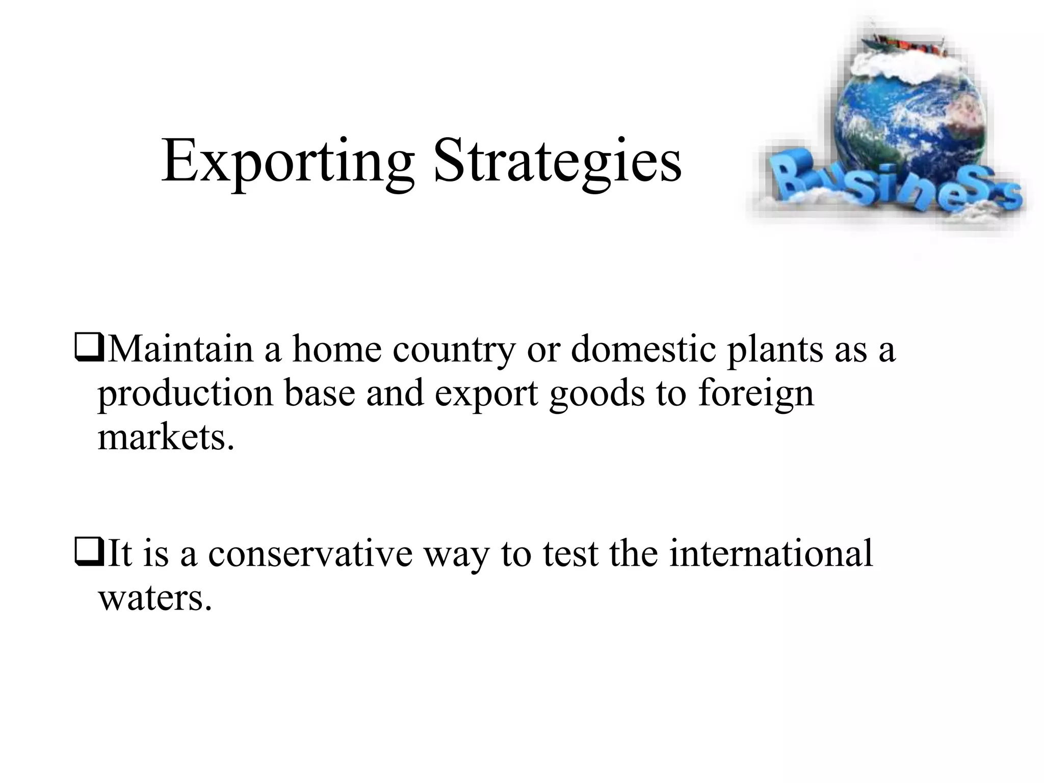 Strategic Options for Entering International Markets | PPTX